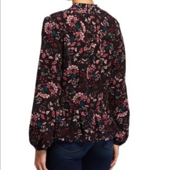 🌺Laundry By Shelli Segal🌺Floral Lace-Up Blouse🌺 - Picture 2 of 2